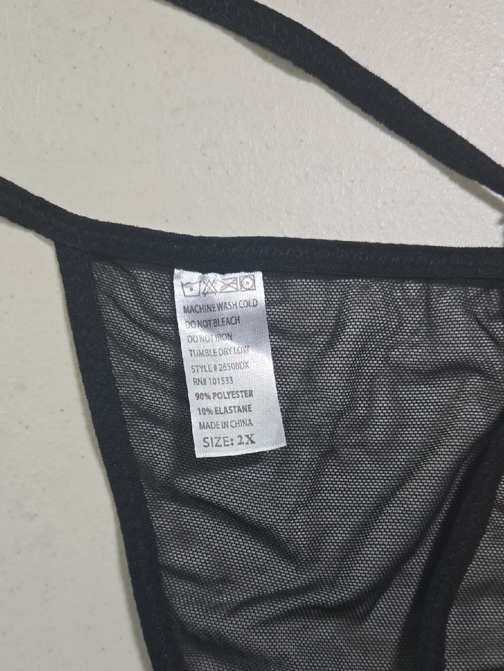 Black Sheer Thong - Picture 2 of 3